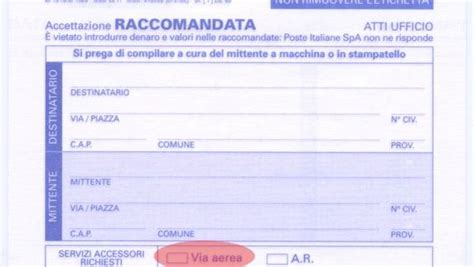 raccomandata 1 con ricevuta di ritorno costo